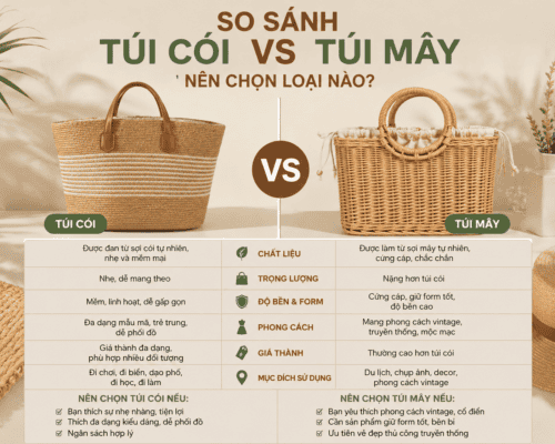 So sánh túi cói và túi mây