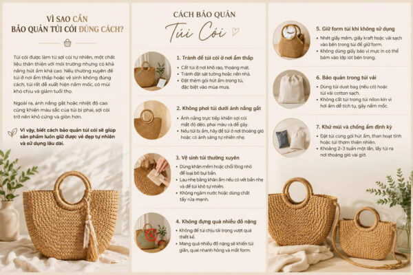 Vì sao cần bảo quản túi cói đúng cách